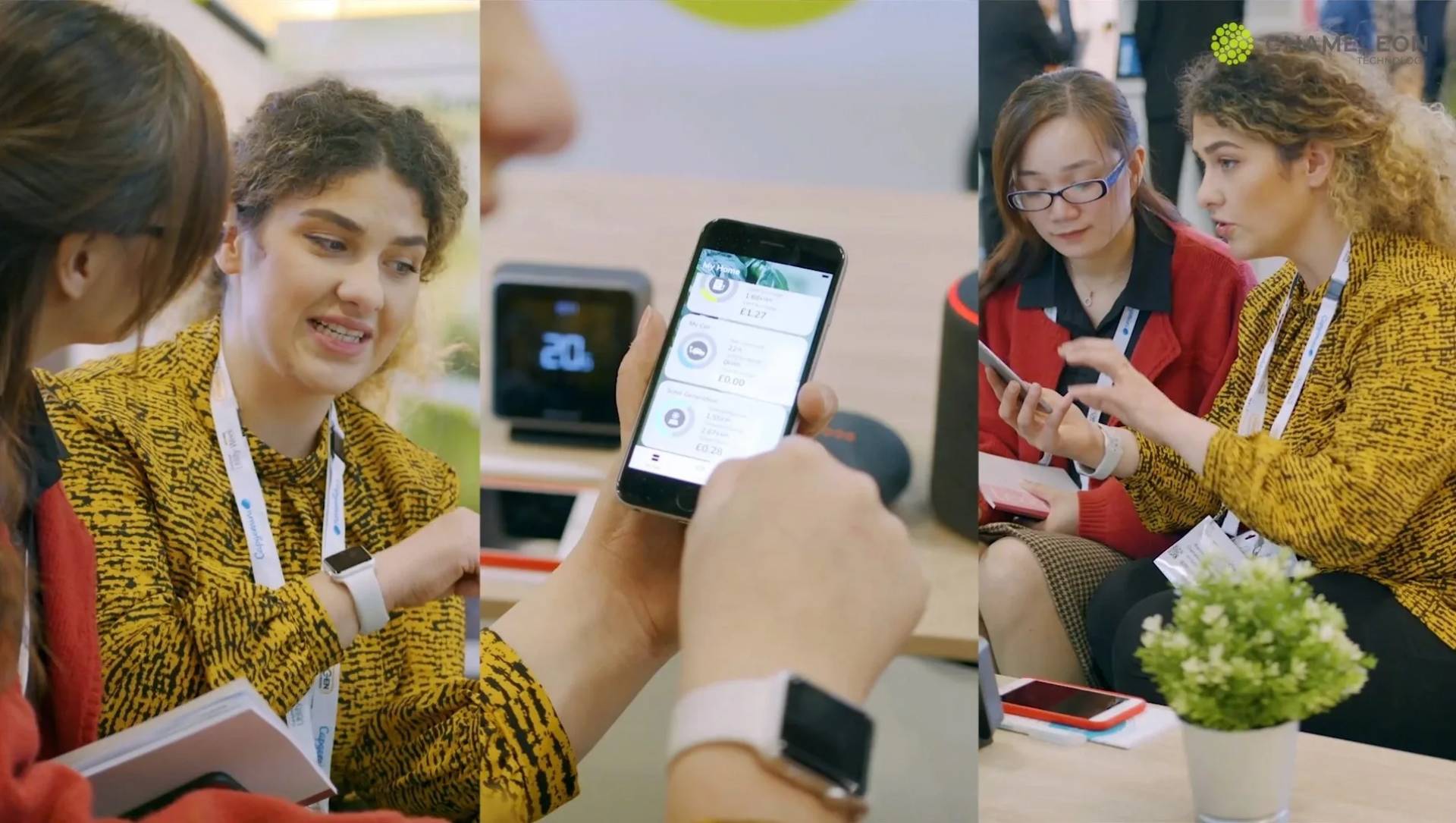 People using phones for Chameleon Tech